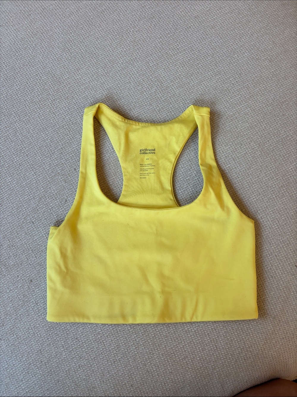 Girlfriend Collective Sunny Yellow Racerback Crop Top